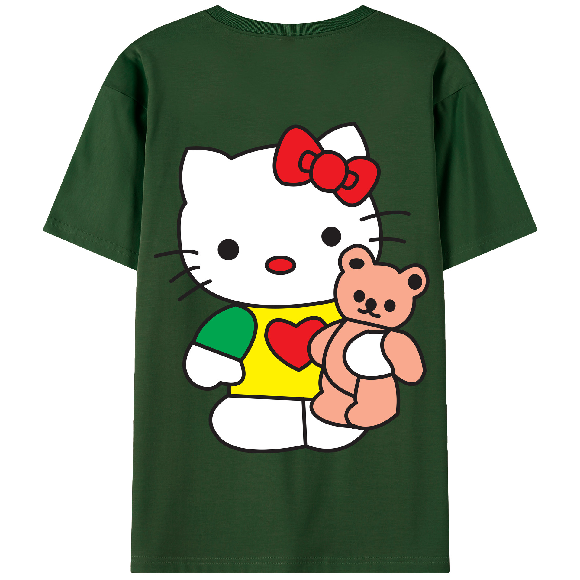 （画像用） Hello Kitty ハローキティ 綿100％半袖Tシャツ（背面プリント）